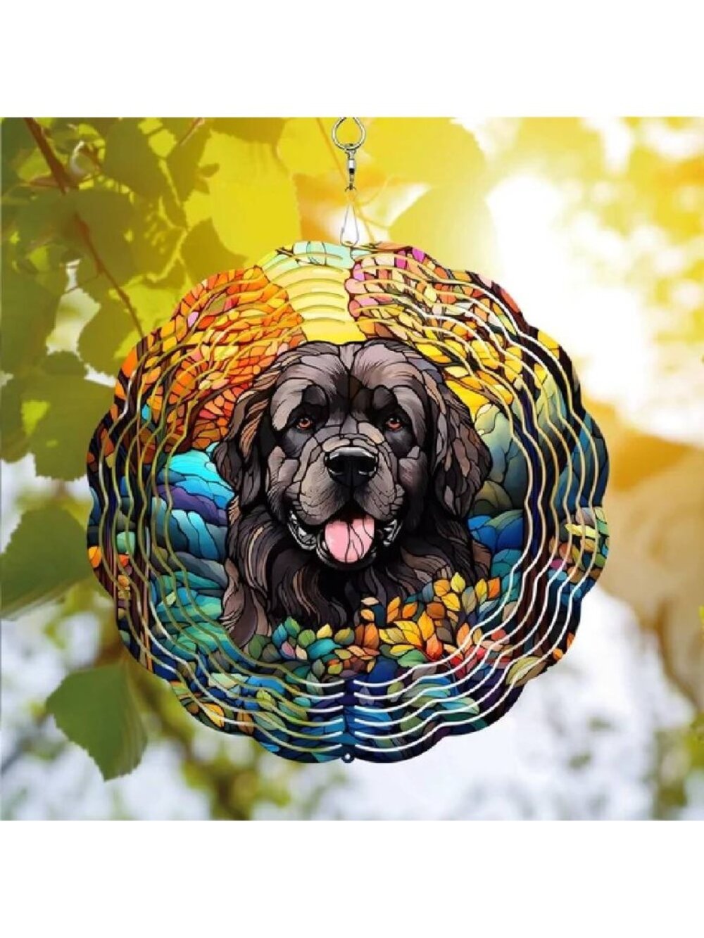 89Bloom Newfoundland Wind Spinner For Yard Garden, Unique 3D Hanging Newfoundlan